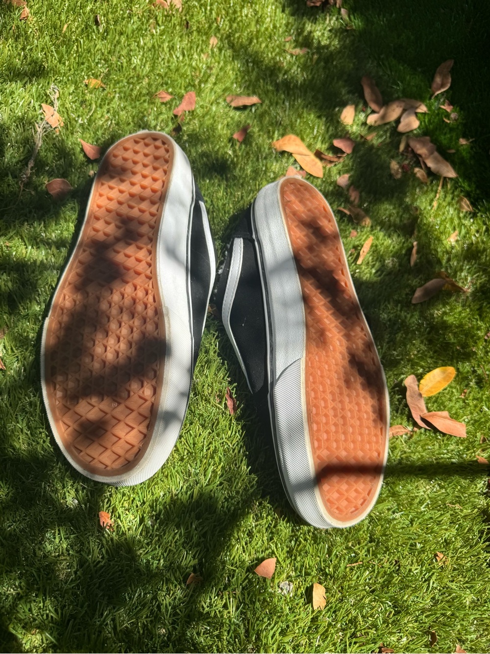 Vans Black Mule and White Low-Top Canvas Sneakers with Shearling Lining - Picture 2 of 4